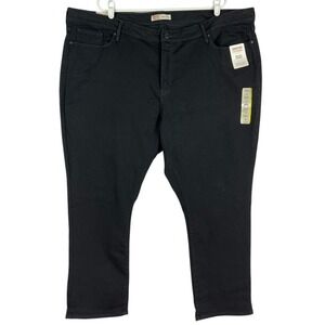 Signature by Levi Strauss Women's Stretch Straight Black Jeans Plus Size 28S NWT